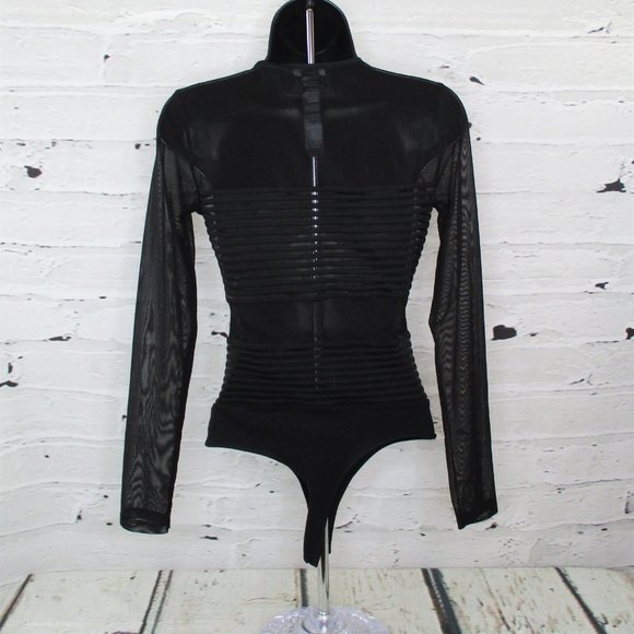 Forever 21 Juniors Sheer Striped Cheeky Bodysuit - Picture 5 of 10